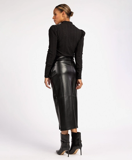 Aiko Midi Rok Vicky Leather Look