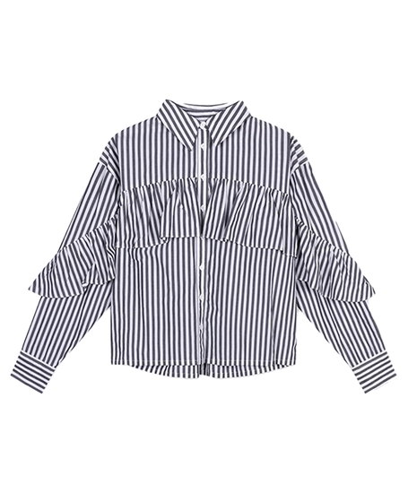 ALIX The Label Blouse Ruffle Stripe