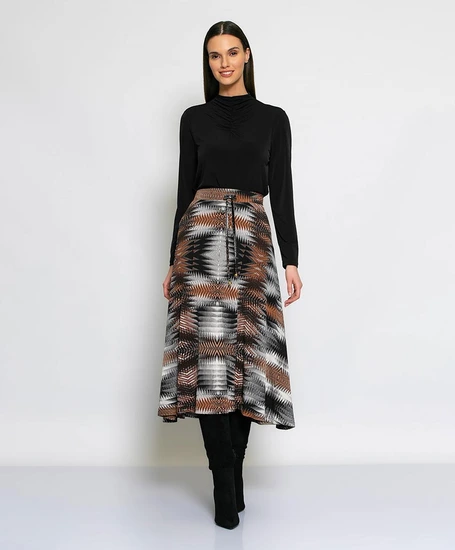 Batida Midi Rok Allover Print