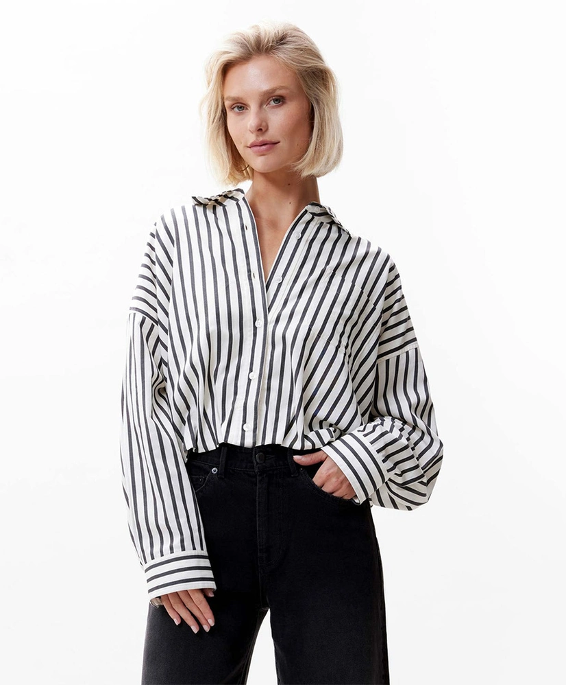 Catwalk Junkie Blouse Cropped Stripe