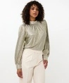 EsQualo Blouse Fancy Foil Plissé