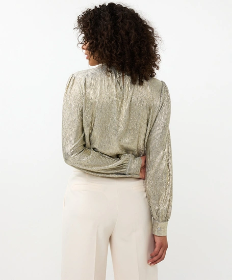 EsQualo Blouse Fancy Foil Plissé