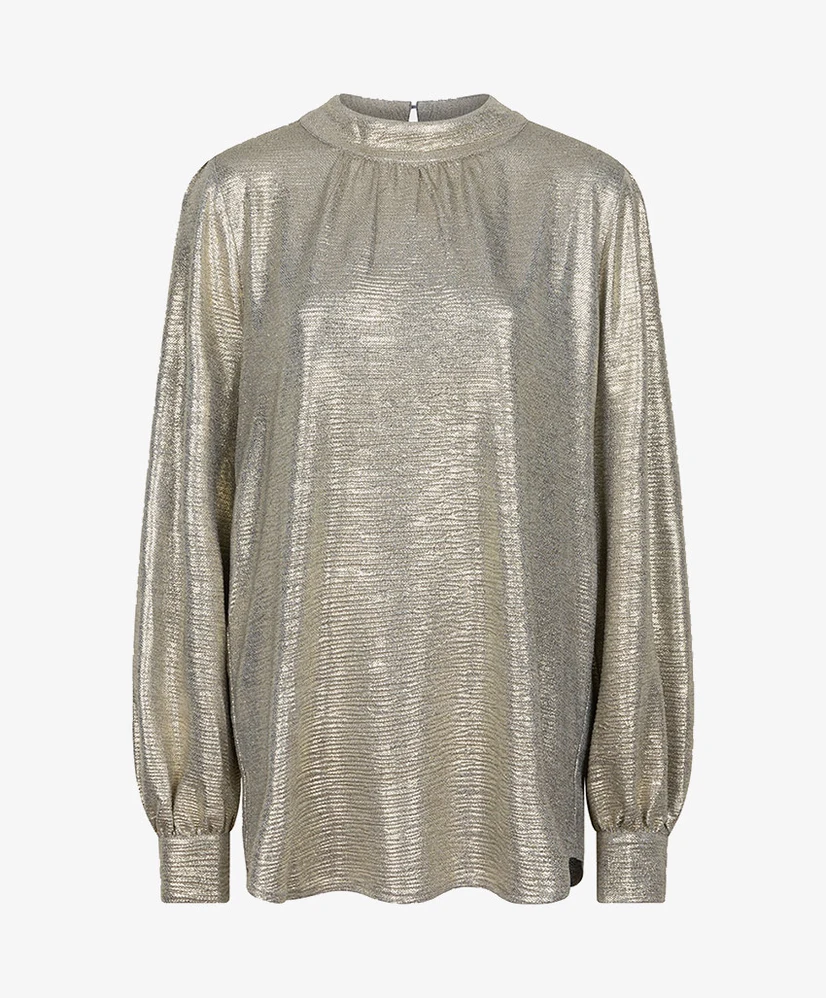 EsQualo Blouse Fancy Foil Plissé