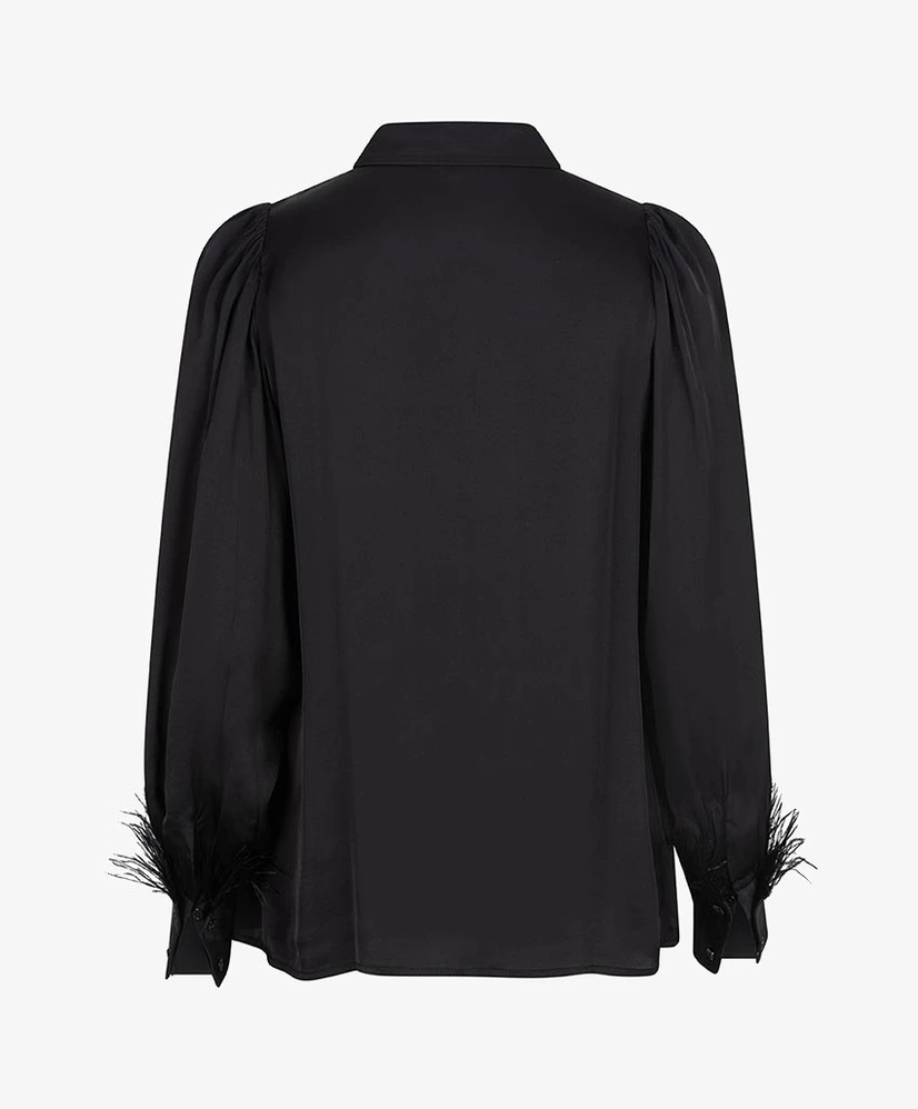 EsQualo Blouse Satin Feathers