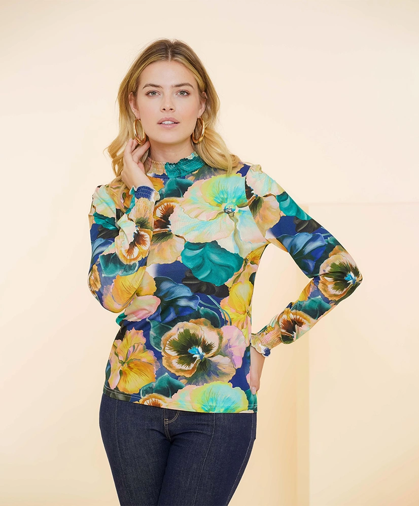 Geisha Blouse Allover Bloemenprint