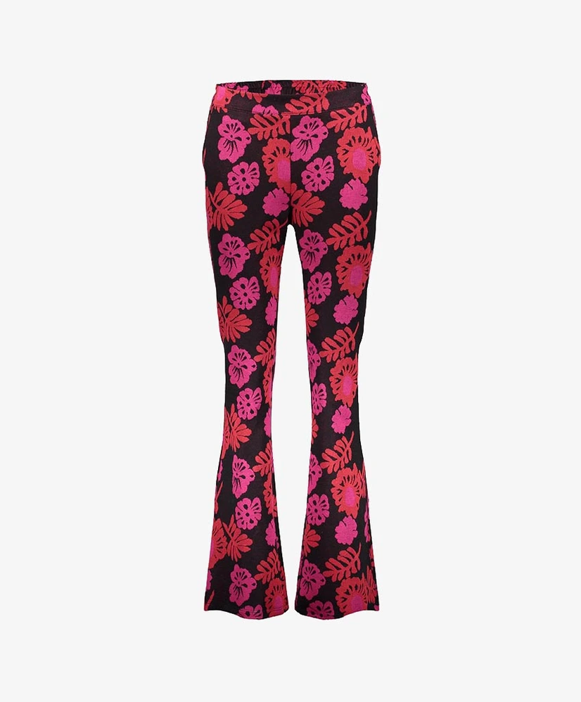 Geisha Flared Broek Jaqcuard Flowers