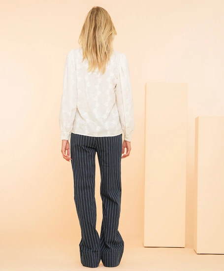 Geisha Flared Jeans Pinstripe