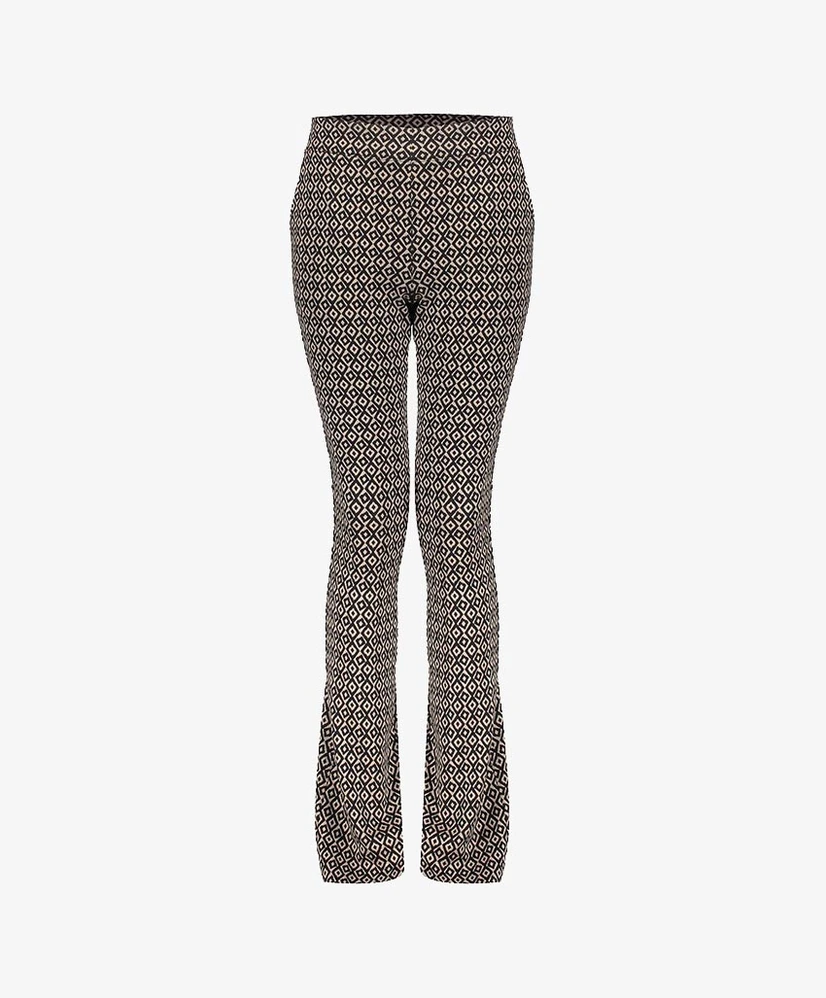 Geisha Girls Flared Broek Jacquard Print