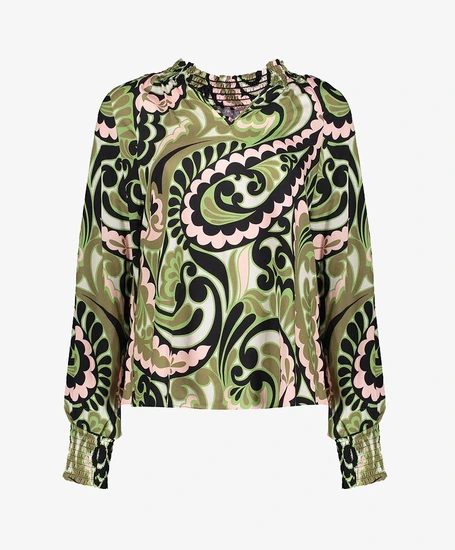 Geisha Top Big Paisley Print