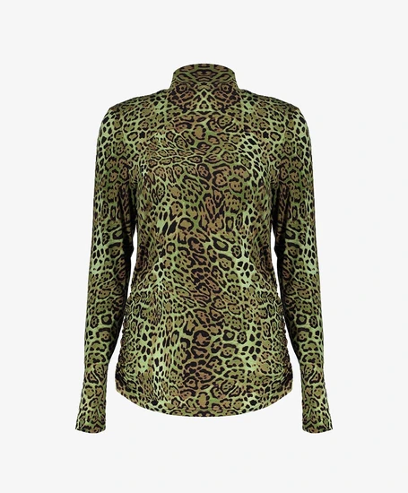 Geisha Top Turtleneck Animal Print