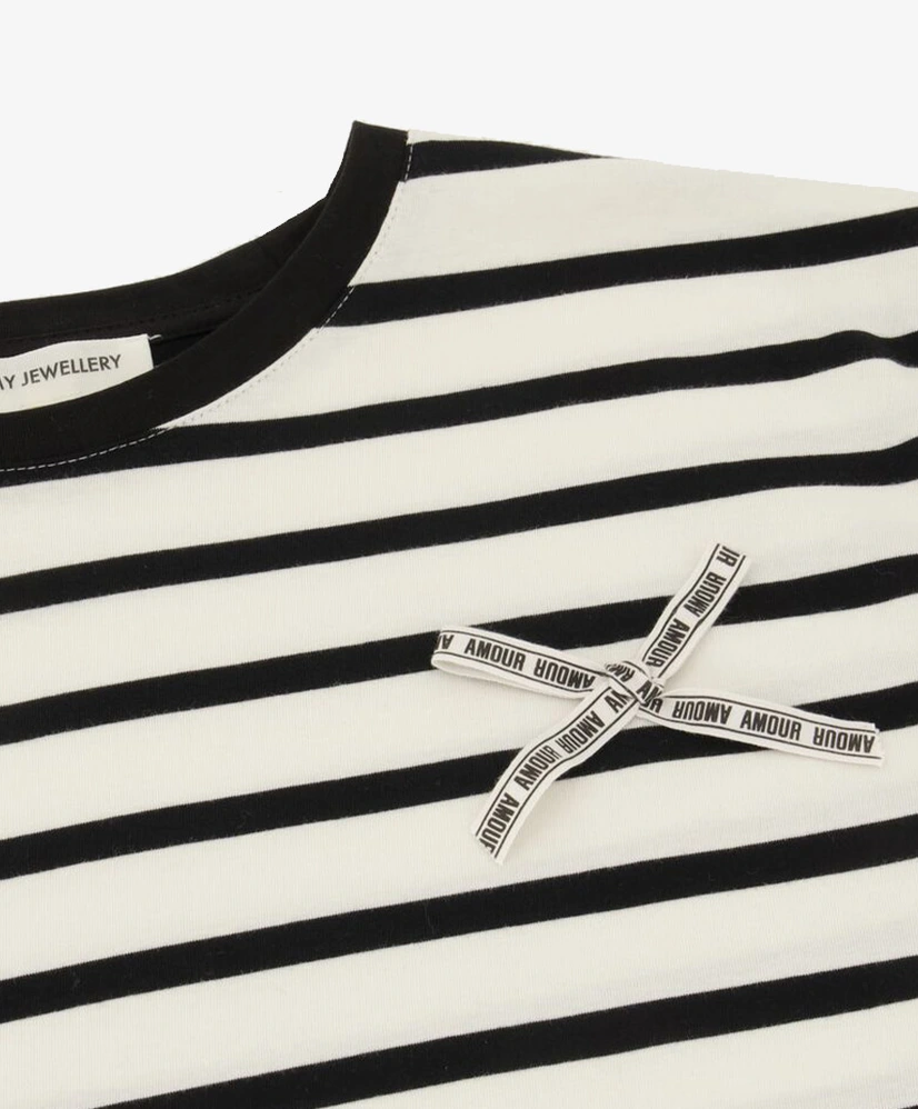 My Jewellery T-shirt Striped Amour Bow