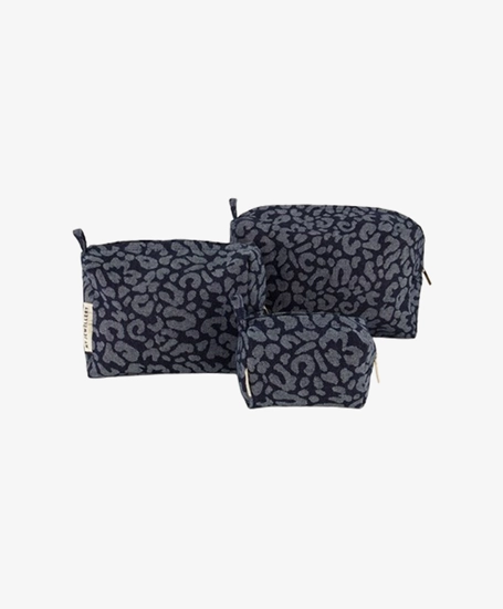 My Jewellery Toilettas Denim Leopard 3-pack