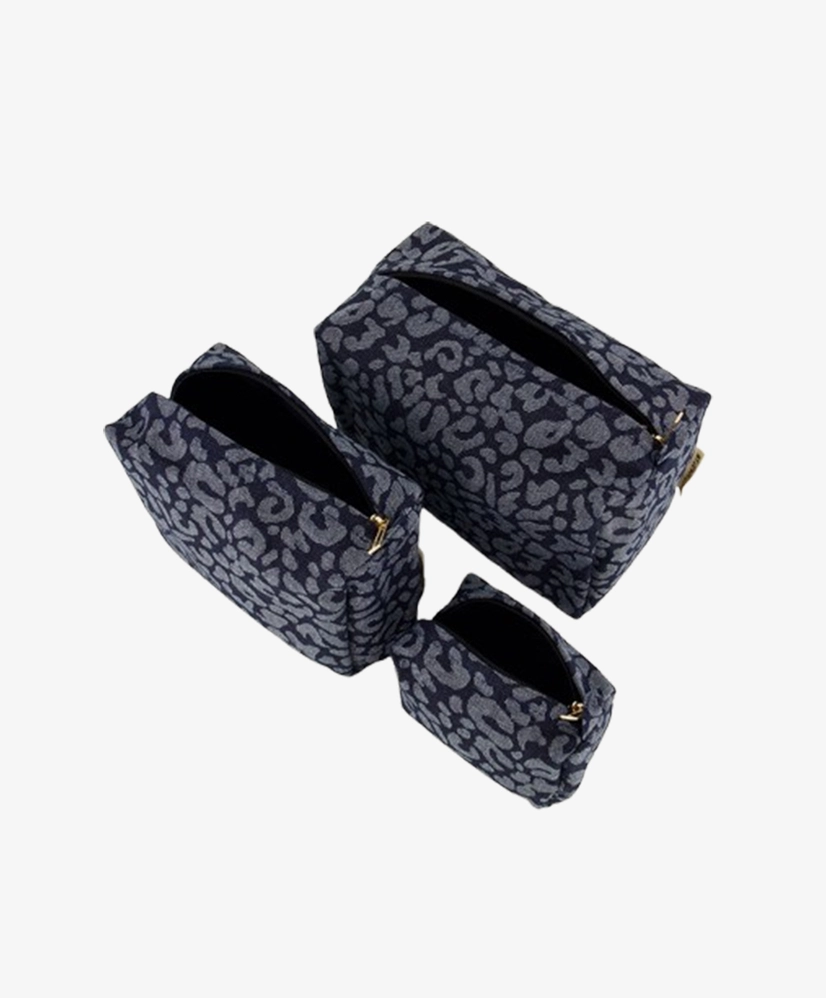 My Jewellery Toilettas Denim Leopard 3-pack