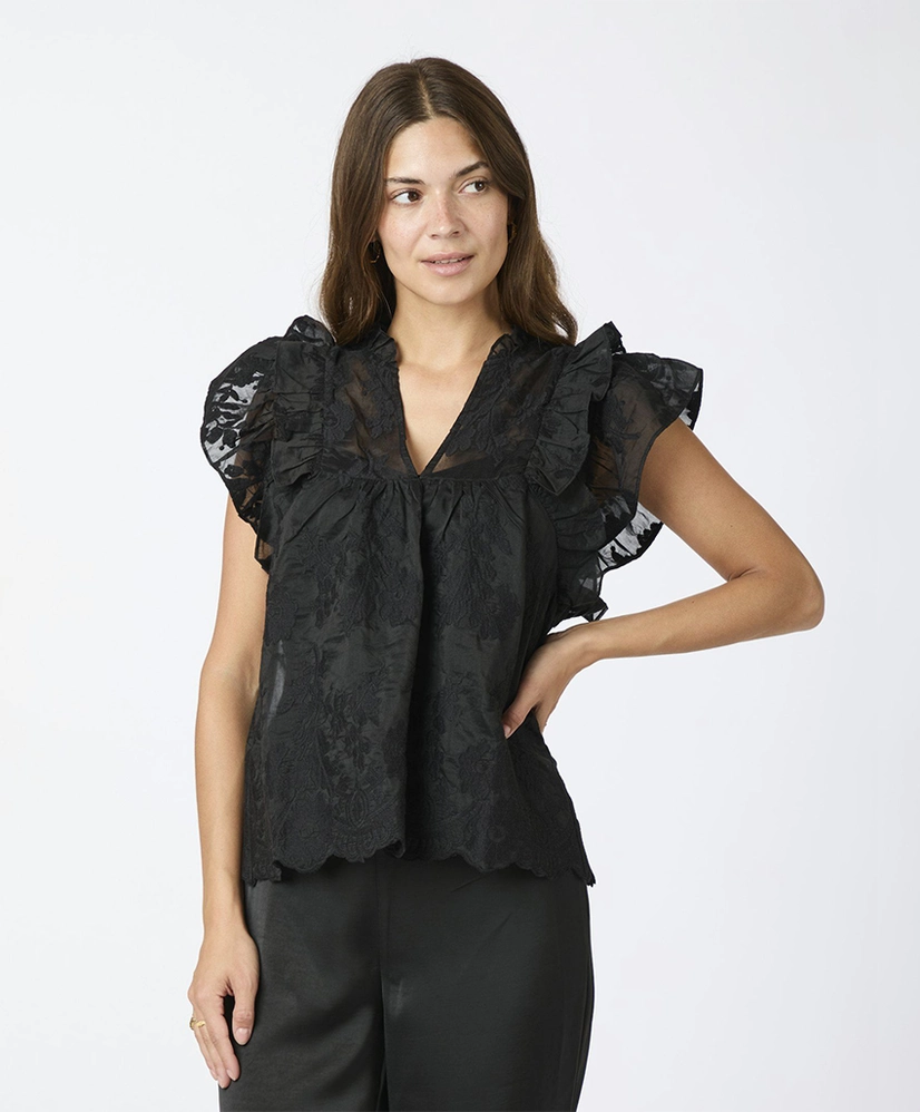 Neo Noir Embroidery Top Jayla