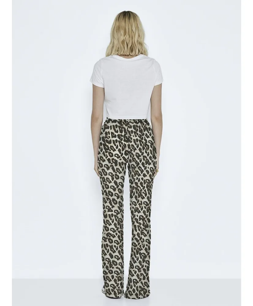 NOISY MAY Flared Broek Pasa Leopard