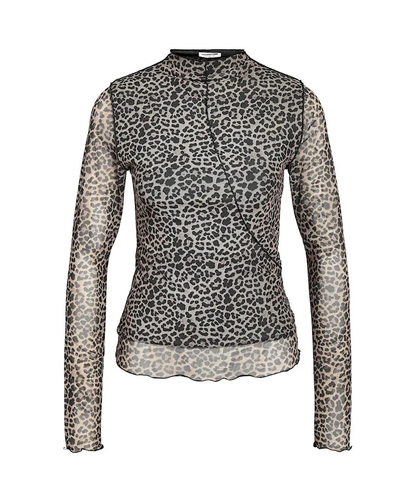 NOISY MAY Top Steffi Mesh Leopard