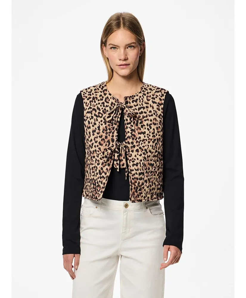 PIECES Gilet Saria Leopard