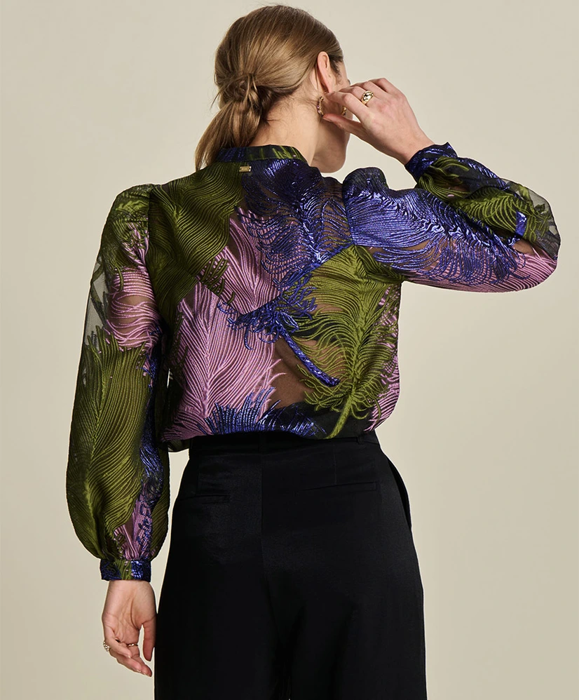 POM Amsterdam Blouse Festive Feathers