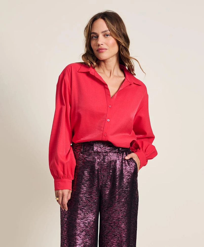 POM Amsterdam Blouse Violet Shimmer