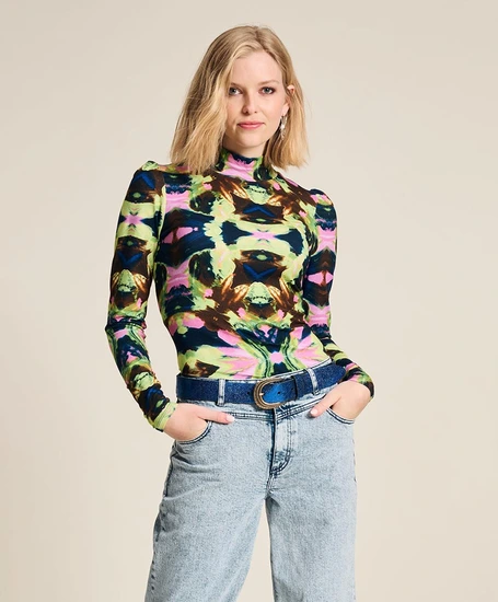 POM Amsterdam Top Turtleneck Butterfly Sky