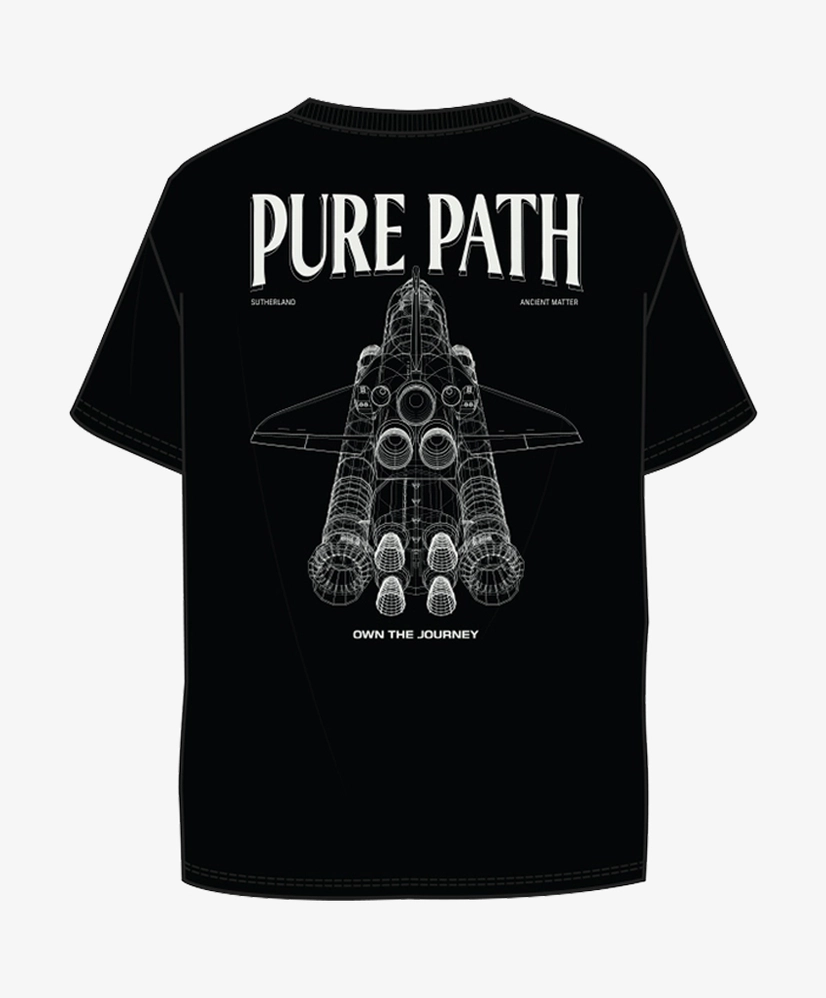 Pure Path T-shirt Space Shuttle Backprint