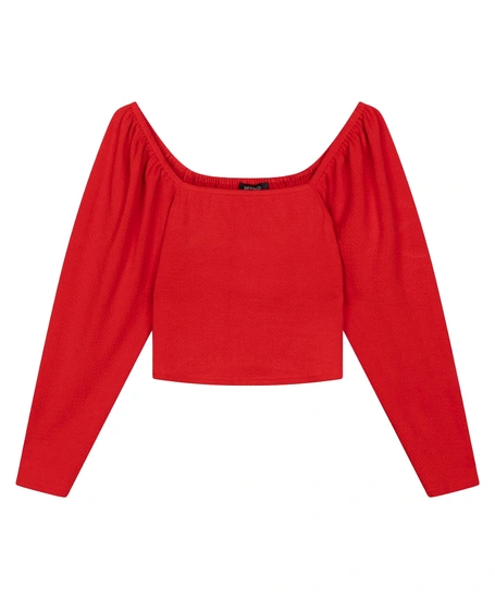 Refined Department Top Cherry Puffed Shoulder