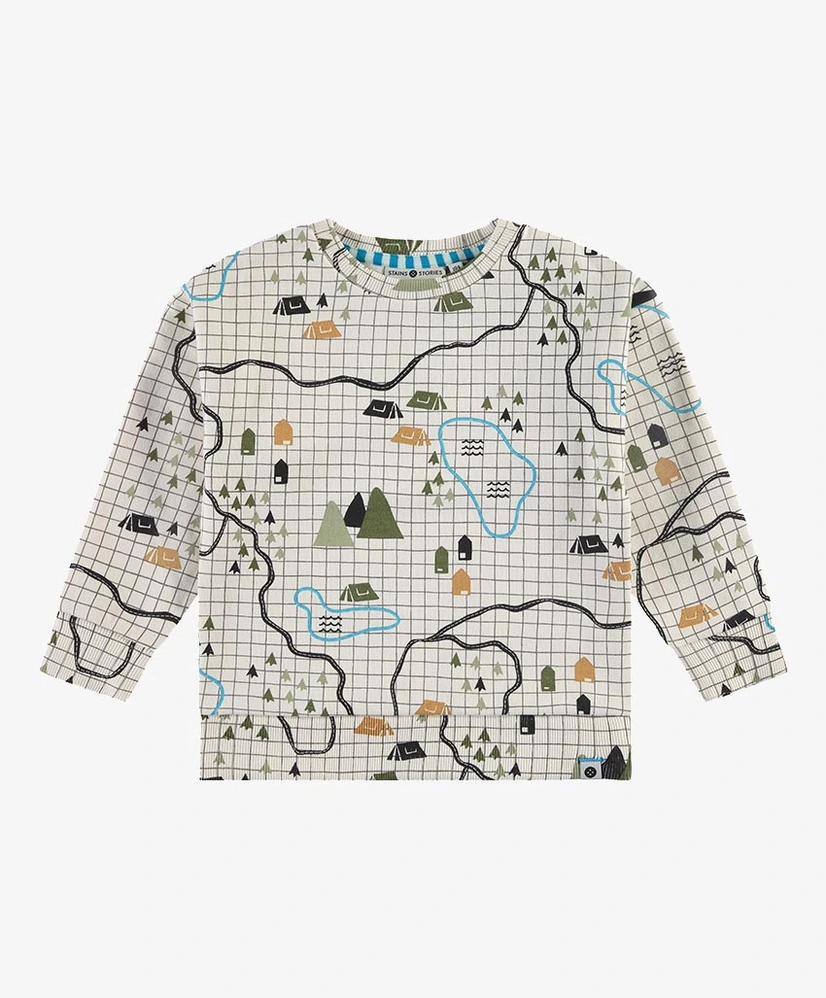 Stains & Stories Sweatshirt Allover Print