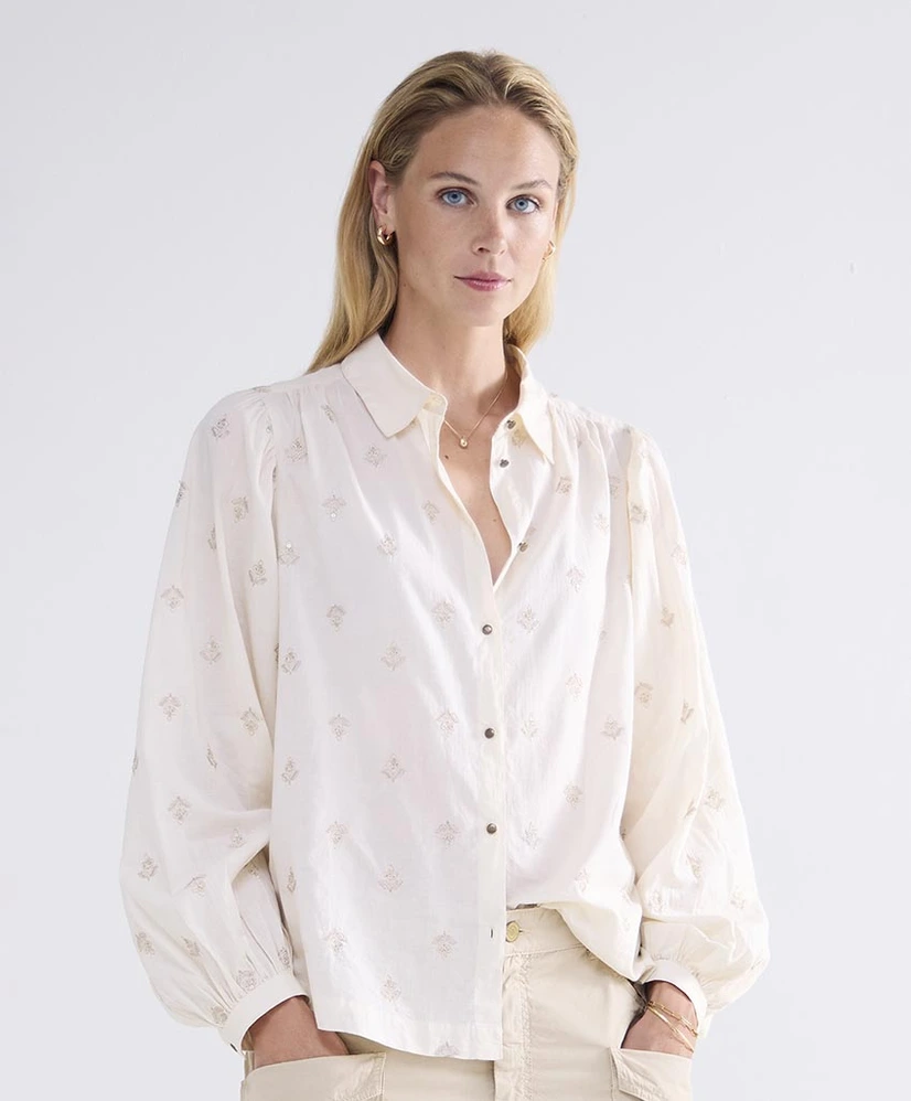 Summum Blouse Scattered Embro Solid