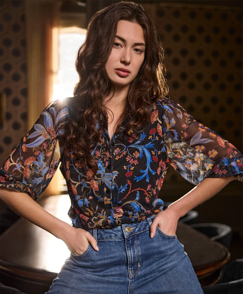 Tramontana Blouse Mesh Florals