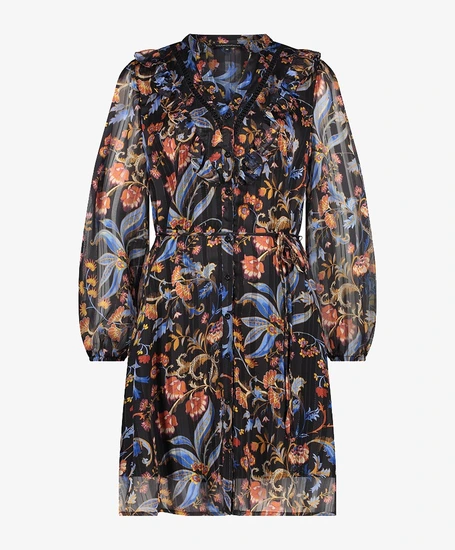 Tramontana Jurk Chiffon Autumn Florals