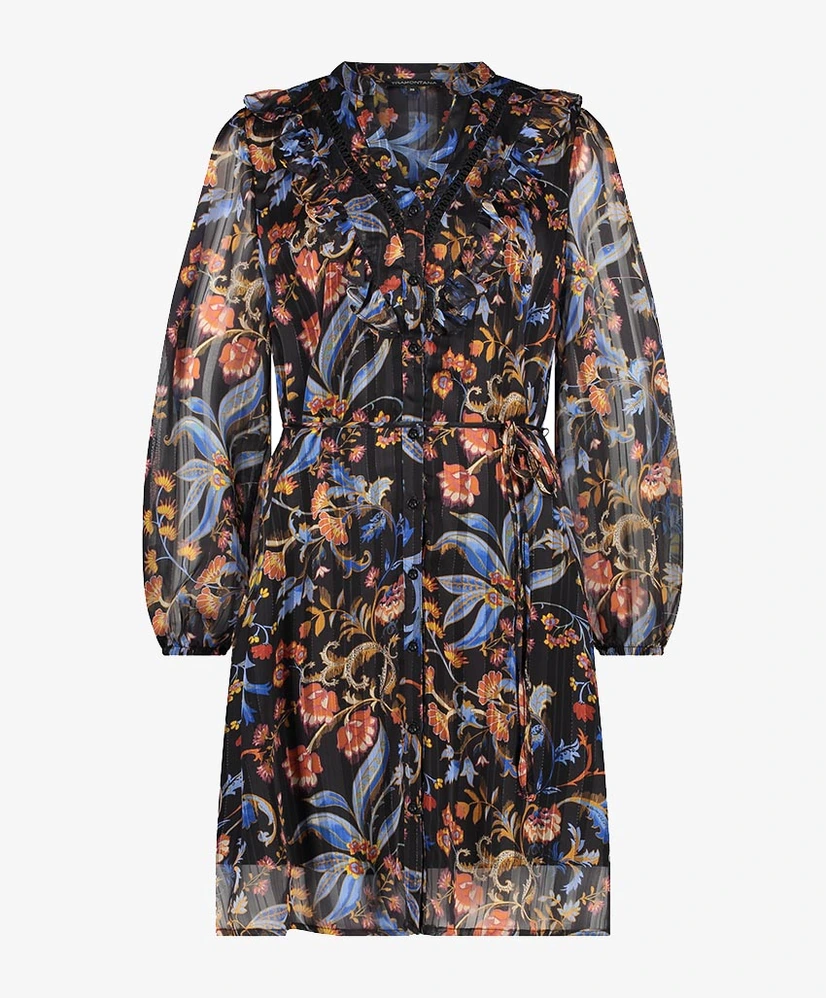 Tramontana Jurk Chiffon Autumn Florals