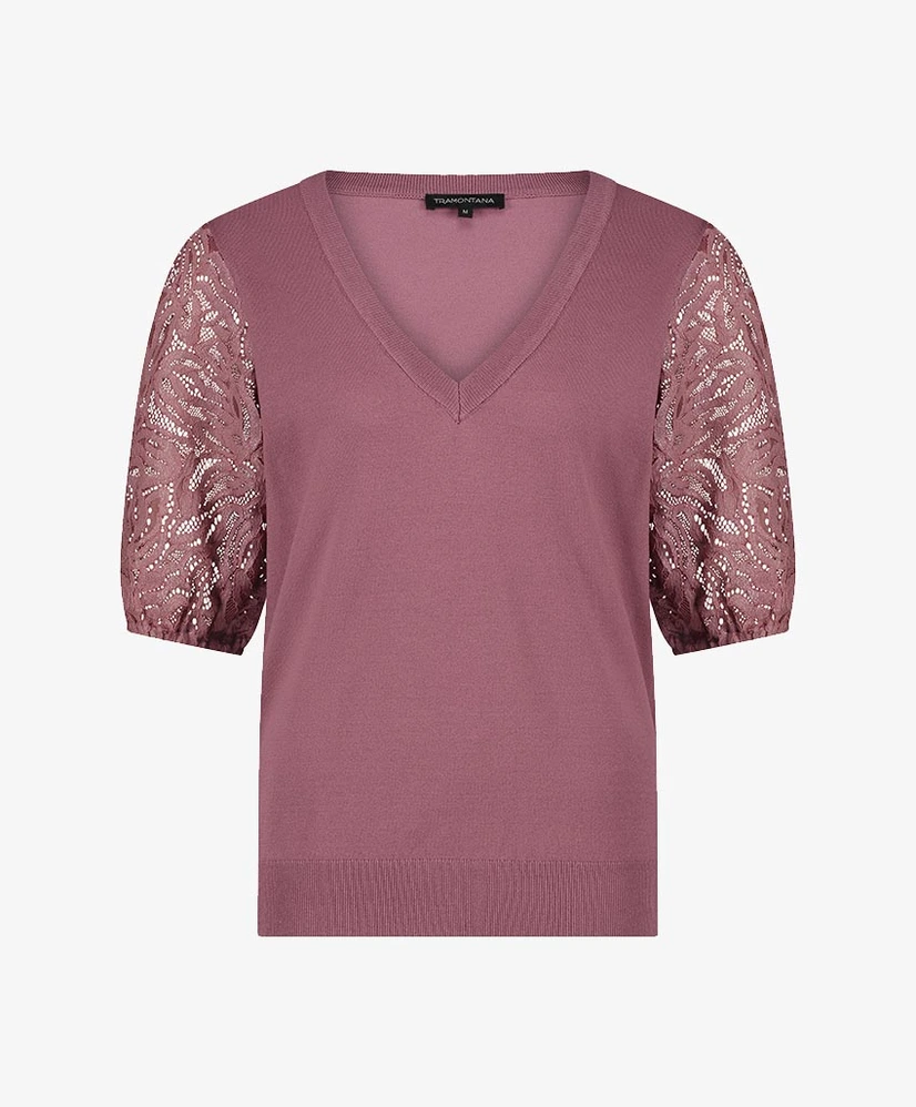 Tramontana T-shirt Lace Sleeves