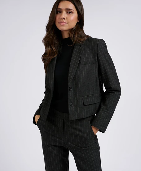 YAYA Blazer Short Soft Pinstripe