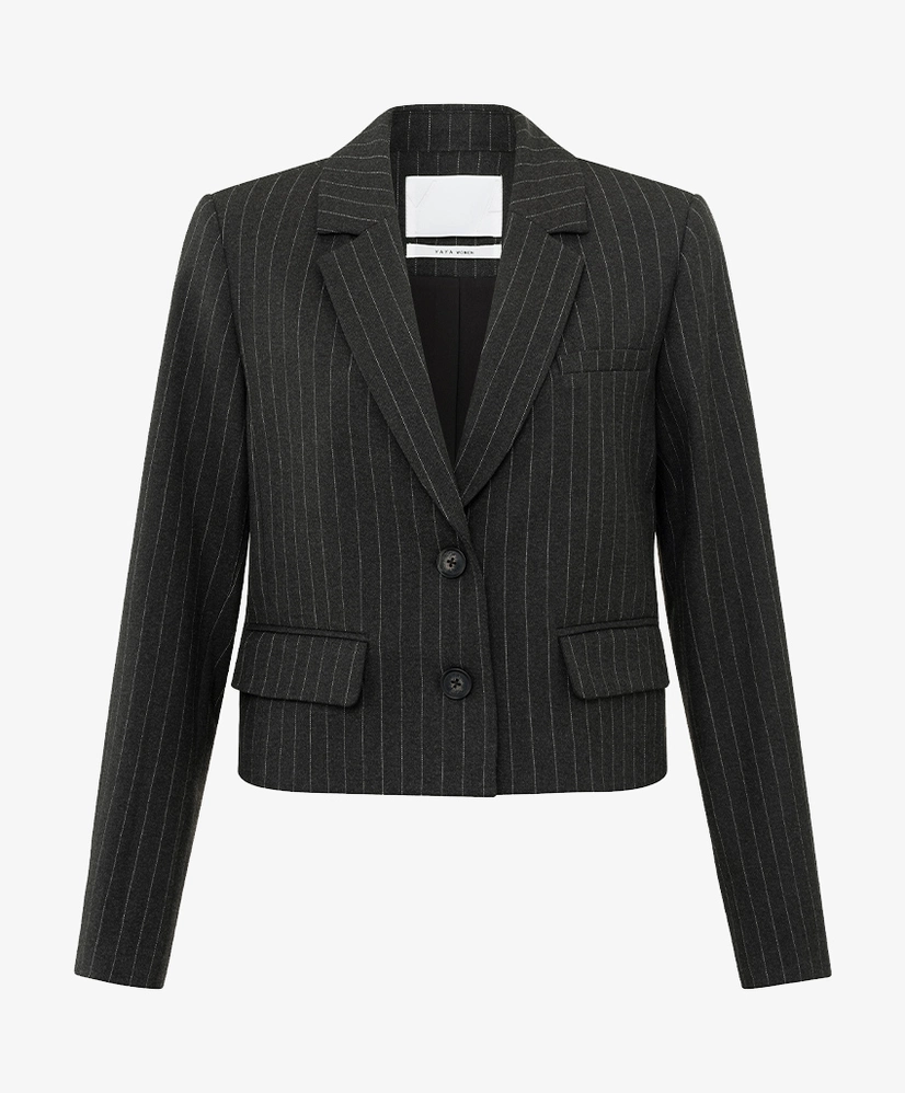 YAYA Blazer Short Soft Pinstripe