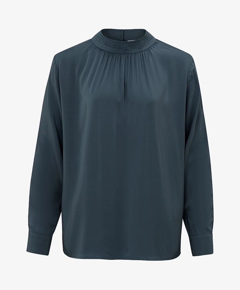 YAYA Blouse Satin Turtle Neck