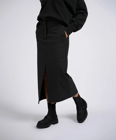 YAYA Rok Soft Pinstripe Midi